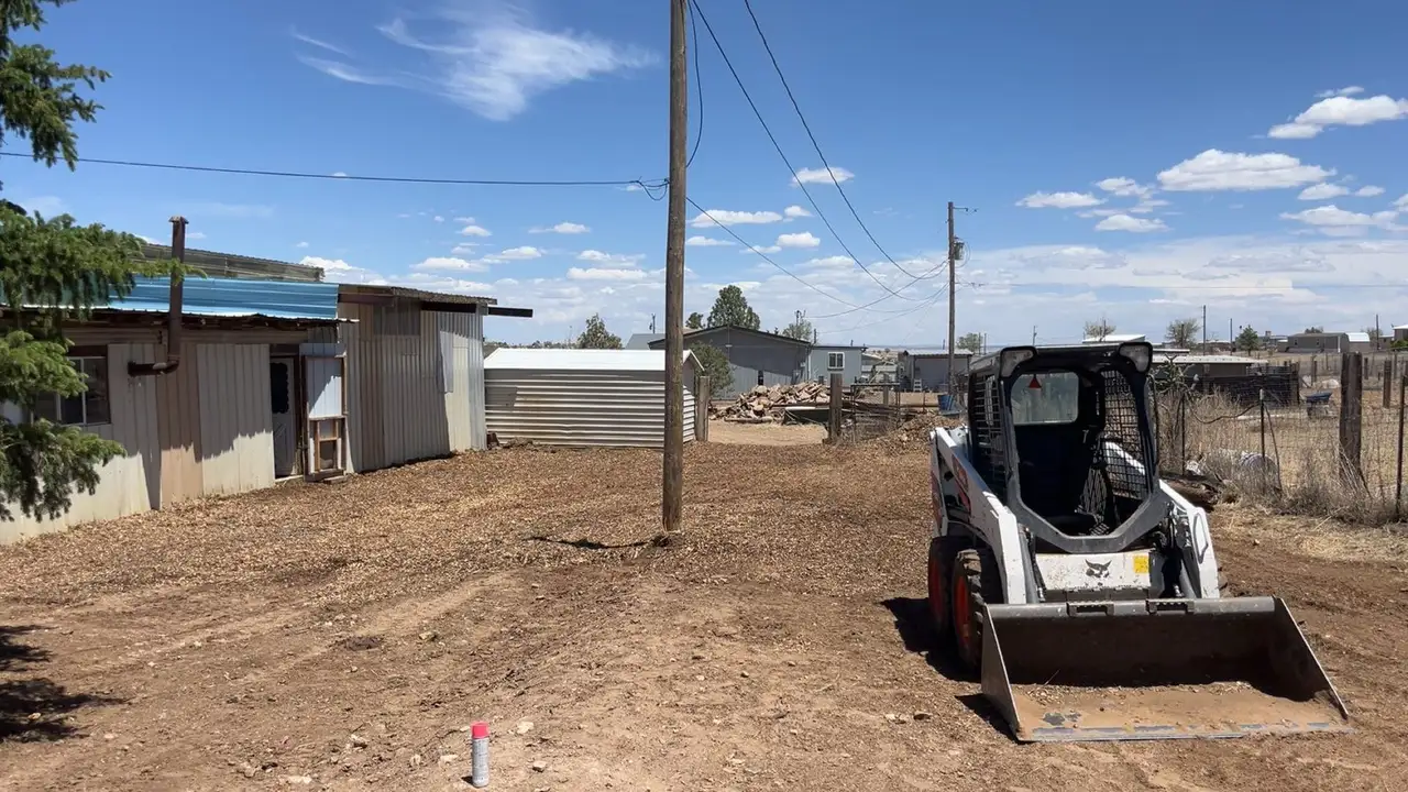 Clearing the lot with the skid steer